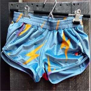 Aviator Nation Sky Blue and Gold Lightning Shorts